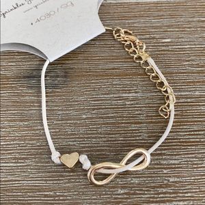 NEW Charm heart infinity adjustabl thread Bracelet